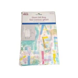 Viola Giant Gift Bag 36 In X 44  Baby Theme Butterfly Tropical Animals Numbers